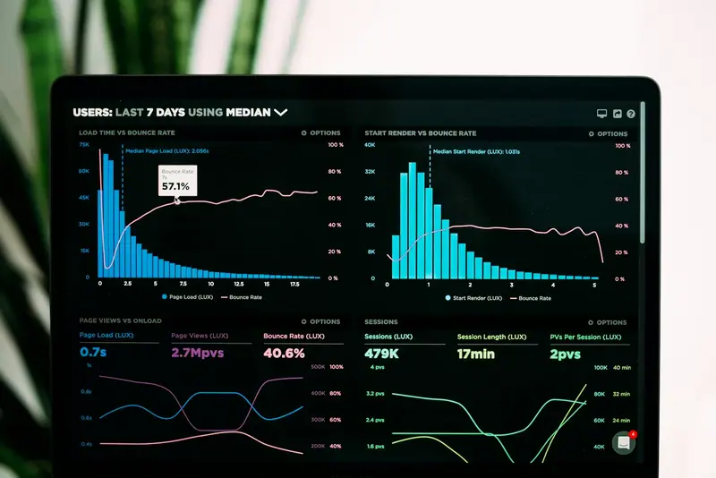 Digital marketing analytics on a laptop screen