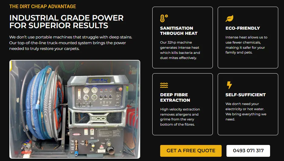 DC Carpet Cleaning Australia website screenshot