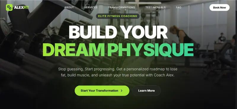 AlexFit Coaching - fitness business website