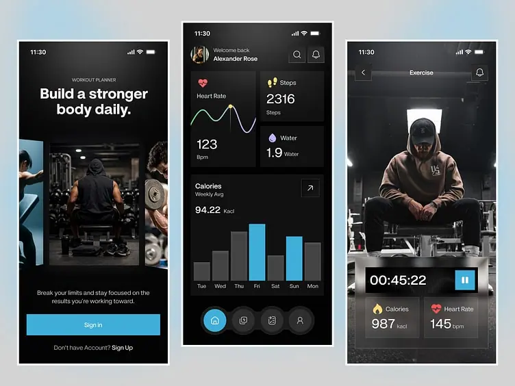 Modern Fitness Tracking Mobile App